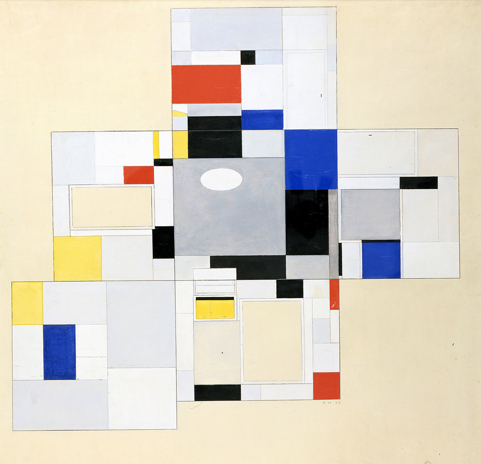 Mondrian, Farbentwurf für den Salon der Ida Bienert, 1926