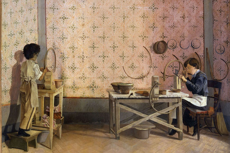 Adriano Cecioni, Ragazzi che lavorano l'alabastro, 1867, Pinacoteca di Brera, Milano