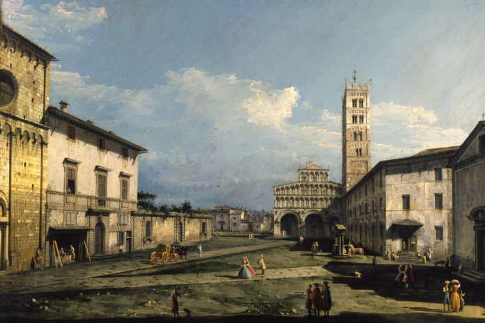 Bernardo Bellotto, Piazza San Martino con la cattedrale, Lucca, 1740, York, City Art Gallery Bernardo Bellotto, Piazza San Martino con la cattedrale, Lucca, 1740, York, City Art Gallery