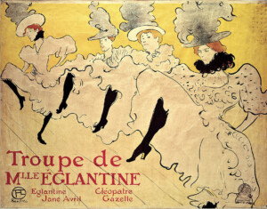 Henri de Toulouse-Lautrec_ Troupe de Mlle Eglantine, 1896, lithographie au pinceau, au crachis et au crayon, en trois couleurs _ Farblithographie, cm 62,3 x 80,3_Rovigo