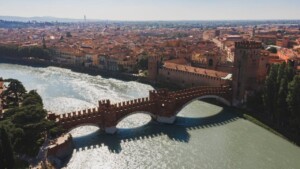 Ripresa drone Ponte Scaligero - F. Modica - Archivio Comune di Verona
