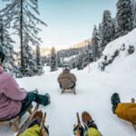 Discesa in slittino sul famoso percorso lungo 6 km da Preda a Berguen.