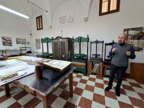 Abbazia di Praglia, laboratorio di restauro del libro e di opere d'arte su carta. Foto Marco Giovenco