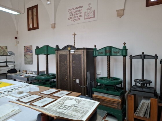 Abbazia di Praglia, laboratorio di restauro del libro e di opere d'arte su carta. Foto Marco Giovenco
